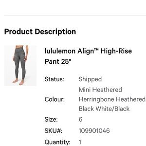 Lululemon align leggings size 6